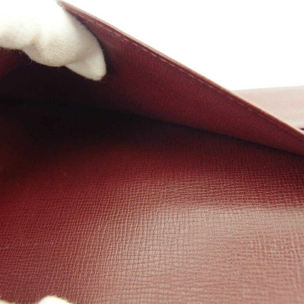 Cartier Long Wallet Mastline Bordeaux Leather Aut… - image 8
